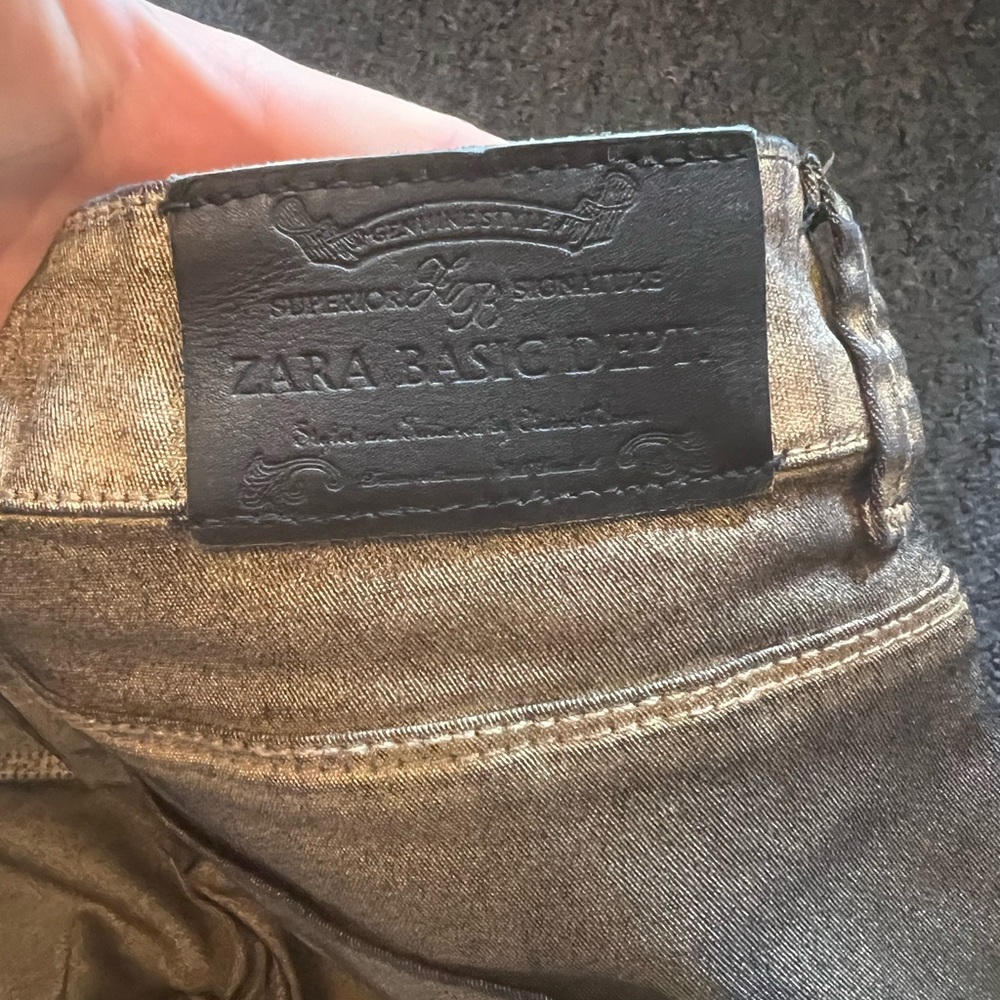 Zara gold black distressed jeans - Picture 5 of 6